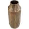 14" Brass Metal Snakeskin Inspired Vase with Dimensional Wavy Accents